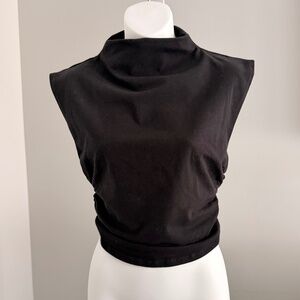 REFORMATION Classic Sexy Cinch Sides Mockneck Top in Black Sz M NEW